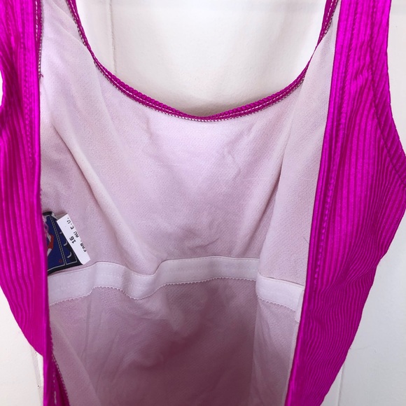 Vintage 90s Jantzen Shimmery Fuchsia One Piece Swimsuit Sz S - Picture 6 of 8